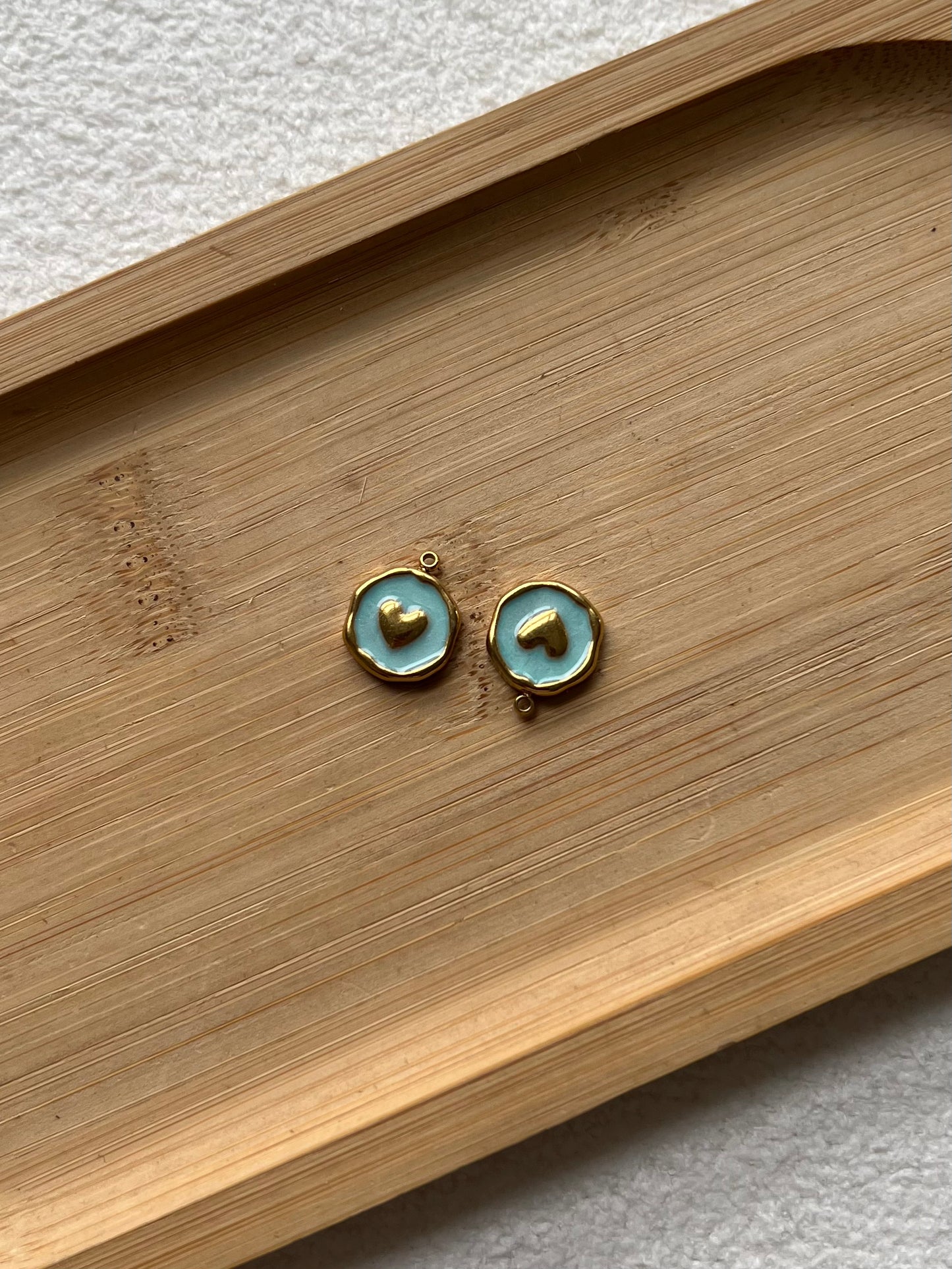 Médaillon coeur turquoise 🩵